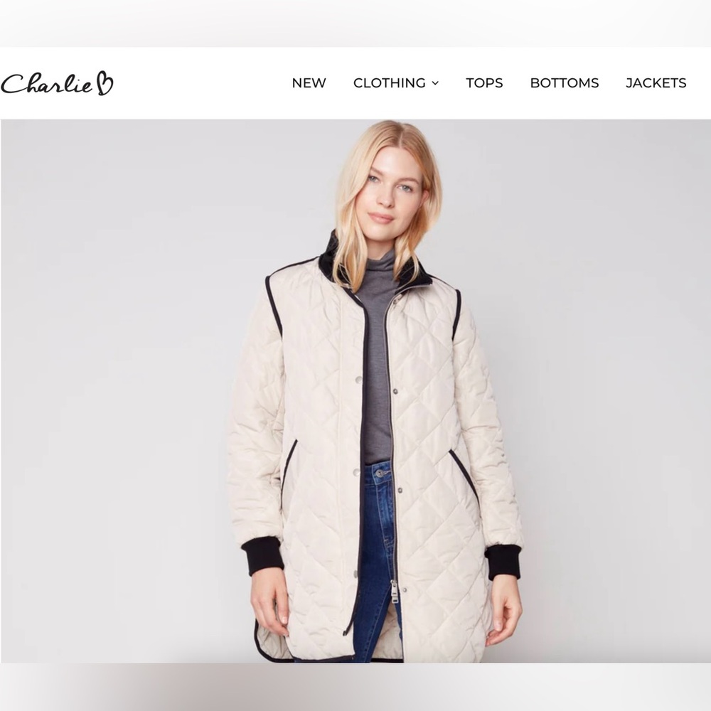 Charlie B Almond Quilted Puffer Jacket